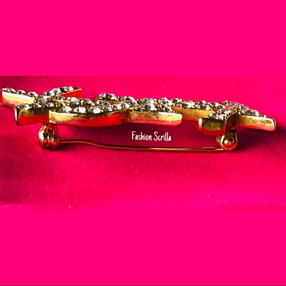 Yves Saint Laurent Gold Opyum Diamanté Crystal Vintage Brooch - Picture 3 of 5